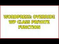Wordpress Override WP Class Private Function