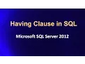 Having Clause in SQL