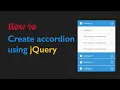 How to create accordion in jQuery - jQuery accordion tutorial