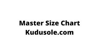 Master Size Chart for shoe sizing