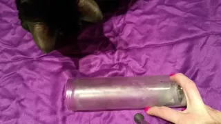 Hoodoo Glass Candle Reading Vertical Wax Lines