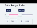Price Range Slider Price Slider With Min-max Input in Html Css Javascript Dual Range Slider