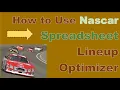 How to use Nascar Lineup Optimizer Spreadsheet tool