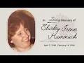 Shirley Hammack Memorial Service