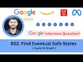 LeetCode 802 Find Eventual Safe States Cycle in Graph DFS Google Meta