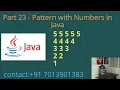 Pattern with Numbers in Java - Part 23