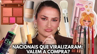 Testando Novidades: Paleta Mascavo, Novo Fix Vizzela, Canetas Guava, Máscara Marrom Natura e mais!