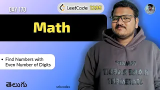 Leetcode 1295 Find Numbers with Even Digits in Telugu Python DSA srkcodes