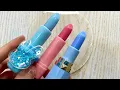 LIPSTICK SLIME! Mixing Blue \u0026 Pink Makeup into Clear Slime! ASMR