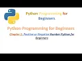 Chapter 1 - Positive or Negative Number Python for Beginners Question p Python Tutorial for Beginners