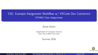 C02 Example Assignment Workflow