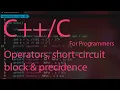 C C programming tutorial 3 operators short-circuiting block and precedence