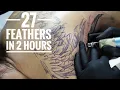 Wings on Back tattoo Time lapse