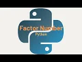Find Factor Number Using Function In Python - Free Python Course
