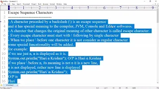 16 Day 15 Core Java Escape Sequence