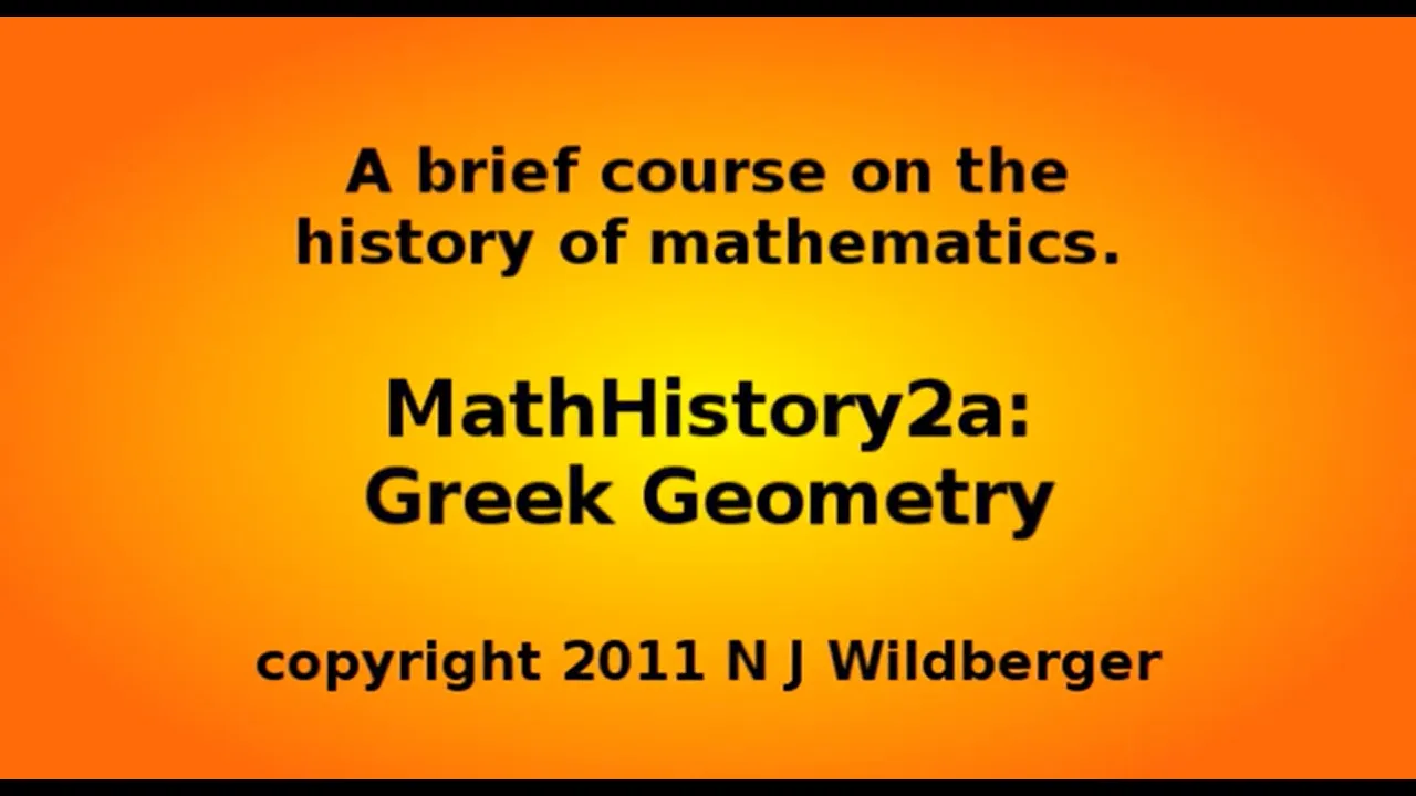 Greek geometry (a) | Math History | NJ Wildberger
