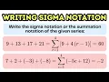 How to Write Sigma Notation or Summation Notation Given an Arithmetic Series