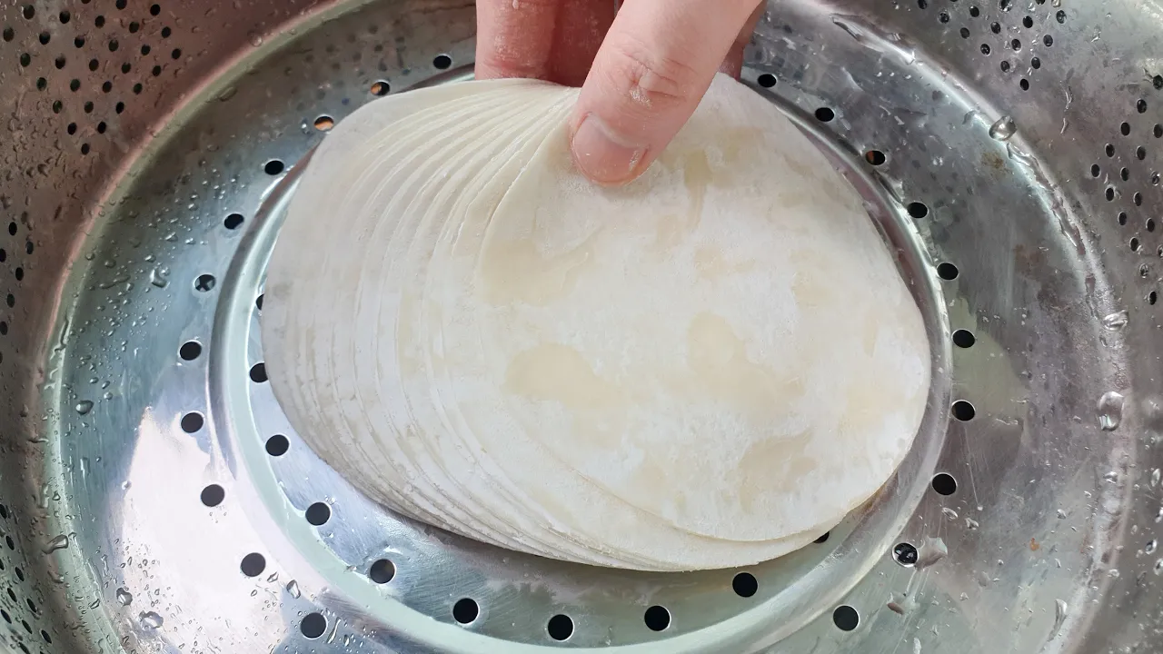 만두피 밀전병 부추계란볶음