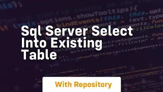 sql server select into existing table