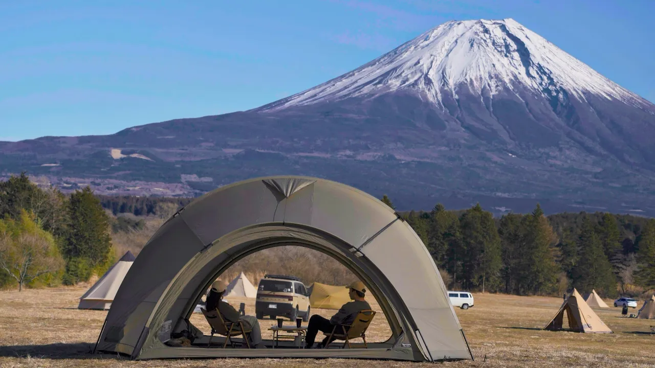 【夫婦キャンプ】新年一発目はふもとっぱら！寒い冬の絶景キャンプ | cozy camping サムネイル