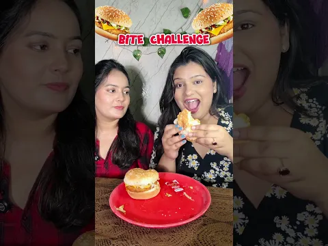 Burger ki Dhurandhar hai ye🤣 #viral #funny #foodiesisters #comedy #food #sisters #foodchallenge