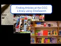 Finding Articles in OneSearch at the CCC Library