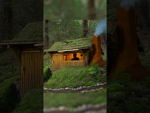 I Build a Log Cabin Alone in 100 Days #bushcraft #survival #camping