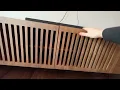 POVISON Modern Solid Wood TV Stand Slatted Media Console TV Cabinet w Tall cast Metal Legs Review