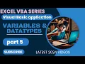 Mastering VBA Part 5 Variables and it s rule Datatypes Different Types of datatypes in VBA