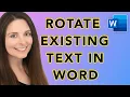 How To Rotate Existing Text in Word Create Vertical Text
