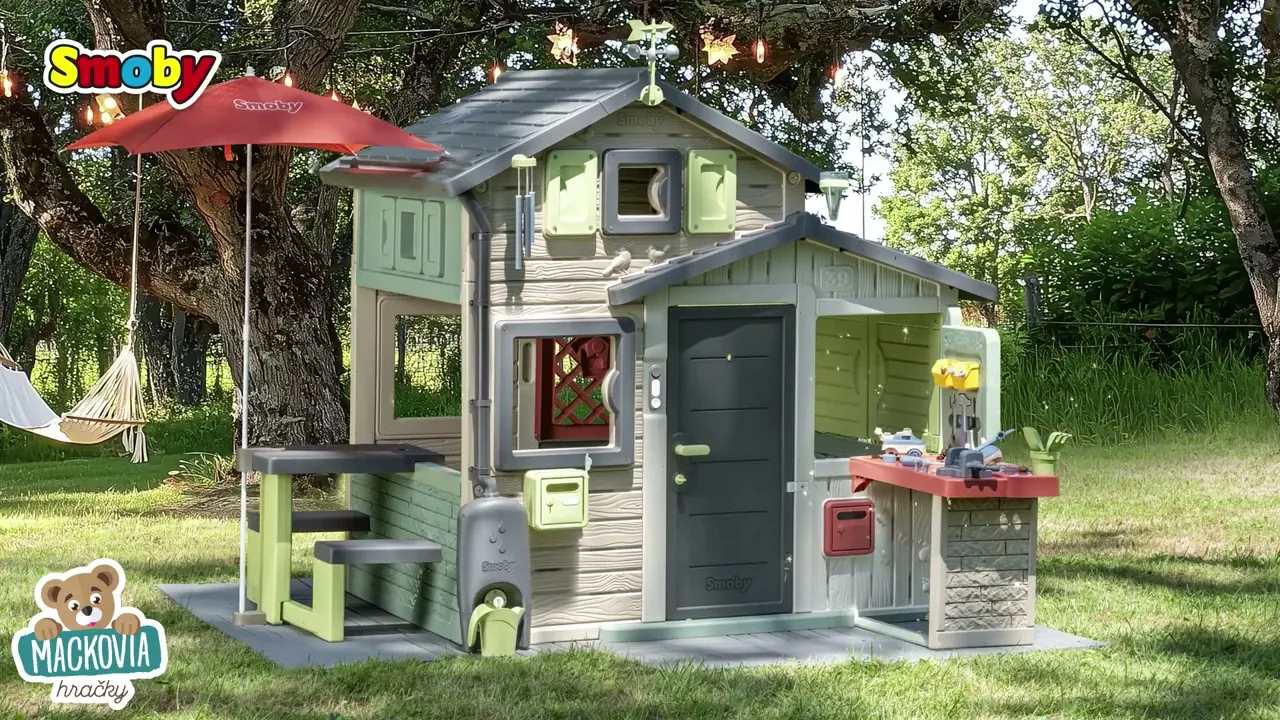 Domčeky s preliezačkou - Set domček Priateľov a a multifunkčné centrum Friends Evo Playhouse Life Smoby - 4