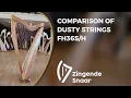 Comparison of Dusty Strings