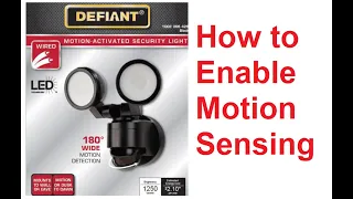Defiant Dusk to Dawn or Motion Sensor Security Light How to Enable Motion Sensing Mode Easy DIY