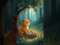 Download Lagu A gentle orange cat finds a small injured bird under a bush