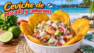Así Preparo un Delicioso Ceviche de Pescado y Camarones