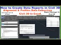 How to Create Data Reports in Civil 3D Alignment Profiles Data Extraction Civil 3D to Excel