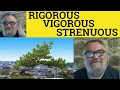 Rigorous vs Vigorous vs Strenuous - Rigorous Meaning