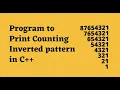 Program to print Counting Inverted pattern in C
