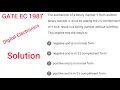 2 s Complement Addition Digital Circuits GATE ECE 1987 Paper Solution