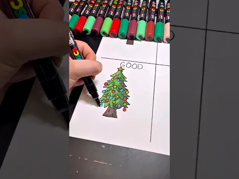 Drawing Christmas Tree🌲 #art #shorts #christmas