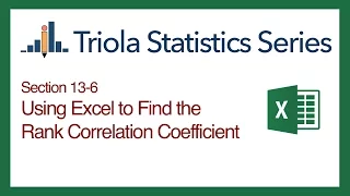Excel Section 13-6 Using Excel to Find the Rank Correlation Coefficient