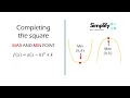 Completing the square Find Max and Min point