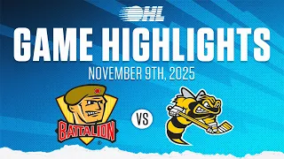 OHL Highlights North Bay Battalion Sarnia Sting Nov 9 2025 