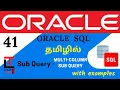 MULTI-COLUMN SUB QUERY with examples Oracle SQL tutorial in TAMIL learncodetodaytamil
