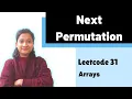 Next Permutation Array Love Babbar DSA Sheet Leetcode 31 Amazon Google