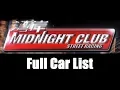Download Lagu Midnight Club: Street Racing - Full Car List
