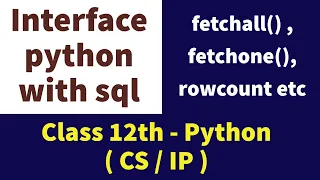 python mysql connectivity Class 12th Python CS IP