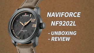 unboxing review naviforce watch 9202l leather strap japanese quartz watch sports u0026 college style