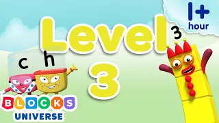 Yellow Level 3 Math and Literacy Practice for Kids | Counting and Reading for Kids | Blocks Universe
