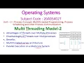 Multi Threading Model 2-Threads over Multiple Processes-Operating Systems-20A05402T-unit-2